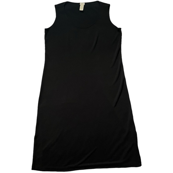 J. Jill Classic Black Jersey Midi Dress sz LP - Picture 2 of 10